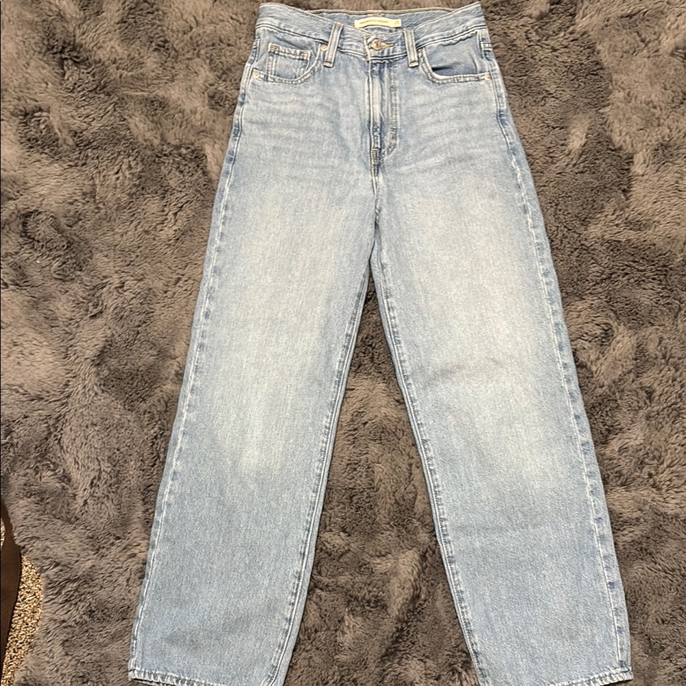 High-Waisted Blue Jeans